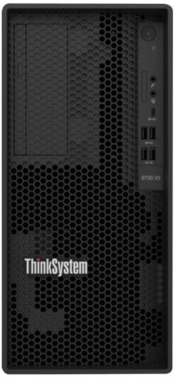 Сървър Lenovo ThinkSystem ST50 V2 - 4 - ядрен процесор, 16 GB DDR4 ECC, 4.6 GHz, 3200 MHz, 500 W, 80 PLUS Платина