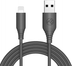 Кабел/адаптер Tellur Silicone кабел за данни, USB-A - Lightning, 1м, черен
