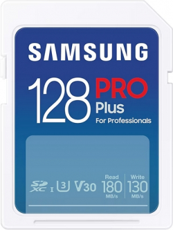 SD/флаш карта Samsung 128GB SD Card PRO Plus, UHS-I, Read 180MB-s - Write 130MB-s