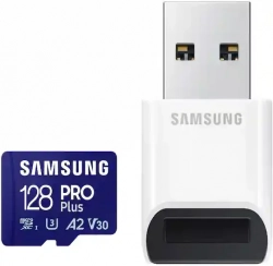 SD/флаш карта Samsung 128GB micro SD Card PRO Plus with USB Reader, UHS-I, Read 180MB-s - Write 1