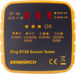 Инструмент/Тестер Тестер за захранващи контакти Ermenrich Zing ST30