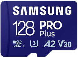 SD/флаш карта Micro SDXC 128GB V30 180-130MB+Adapt, Samsung PRO+