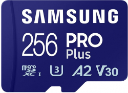 SD/флаш карта Micro SDXC 256GB V30 180-130MB+Adapt, Samsung PRO+