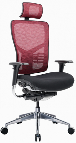 Ергономичен стол RFG TECH@PRO, Multi-function механизъм, до 250 kg, черна седалка, червена облегалка