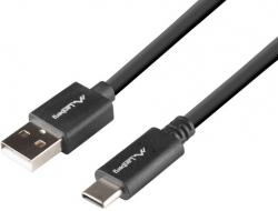 Кабел/адаптер Lanberg USB-C(M) -- USB-A(M) 2.0 cable 1.8m QC 3.0 BOX, black