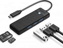 Orico хъб HUB USB3.1 Type-C - 3 x USB3.0, SD, TF - PAPW3AT-C3-015-BK