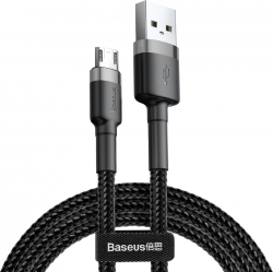 Кабел/адаптер Кабел Baseus Cafule USB-A към Micro USB QC3.0 2.4A 1м CAMKLF-BG1 - черен-сив