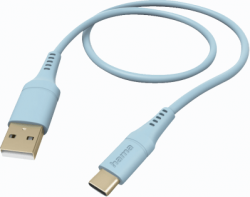 Кабел/адаптер Силиконов кабел за зареждане HAMA &quot;Flexible&quot; USB-A - USB-C, 1.5 m, Син