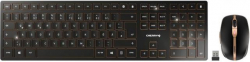 Клавиатура Kомплект клавиатура с мишка CHERRY DW 9100 SLIM, Безжичен, UK, Черен-Бронз