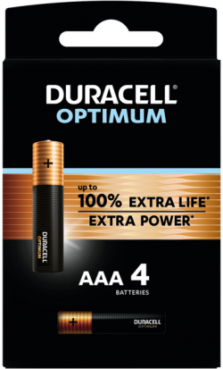 Батерия Алкална батерия DURACELL OPTIMUM  MX2400 LR03 AAA -4 бр. в блистер- 1.5V