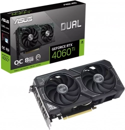 Видеокарта Asus GeForce RTX 4060Ti Dual OC Edition, 8GB GDDR6, 3x Display Port 1.4a, 1x HDMI 2.1