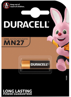 Батерия Алкална батерия DURACELL 12 V 1 бр. в опаковка за аларми А27 LR27 MN27