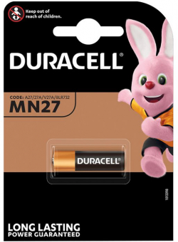 Алкална батерия DURACELL 12 V 1 бр. в опаковка за аларми А27 LR27 MN27