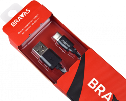 Кабел/адаптер  Кабел BRAVAS USB Type A -Type C черен 1.5м , сертифициран 