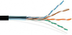 Инсталационен LAN кабел  Кабел FTP Cat5e 24AWG CU+захр.2x0.75mm CCA, 305 метра