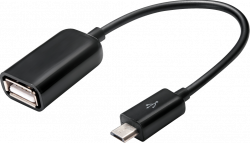 Кабел/адаптер Кабел Micro OTG USB B 15 см. черен