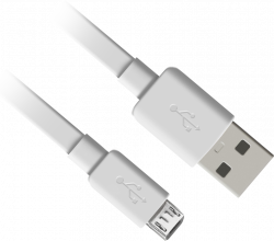 Кабел/адаптер  Кабел за данни/зареждане, USB - Micro Type B, 1м, бял 
