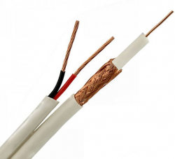 Коаксиален кабел Коаксиален кабел RG59+захранване 2х0.75, бял, 200 метра