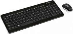 Клавиатура  Комлект безжична мишка и клавиатура CANYON CNS-HSETW3 USB Черен 