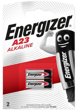 Алкална батерия ENERGIZER А23 LR23, 12V, За аларми, 2бр. блистер -цена за 2 батерии-