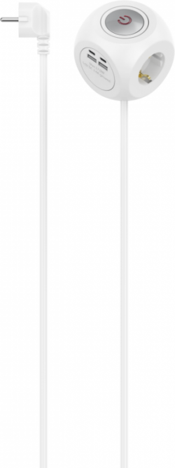 Контакт HAMA Разклонител Куб, 3-гнезда, 2х USB-C-A, 223195