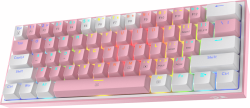 Клавиатура Redragon Fizz Pro K616, USB Type-C, Bluetooth 5.0, RGB, Red switch, Бял - Розов
