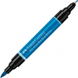 Канцеларски продукт Faber-Castell Маркер Pitt Artist Dual, № 110, фтало син