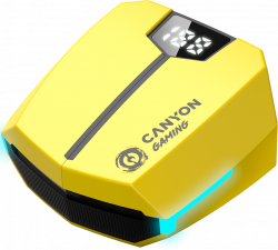 Слушалки Canyon Double Bee GTWS-2, In-Ear, Bluetooth 5.3, LED Дисплей, Микрофон, Жълт