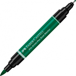 Канцеларски продукт Faber-Castell Маркер Pitt Artist Dual, № 264, фтало тъменозелен