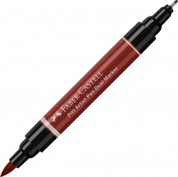 Канцеларски продукт Faber-Castell Маркер Pitt Artist Dual, № 192, индийскочервен