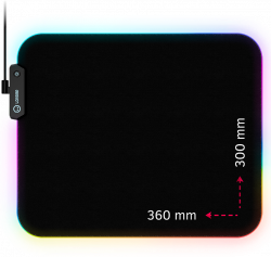 Подложка за мишка Lorgar Steller 913, геймърска, RGB подсветка. Размери: 360 x 300 x 3 мм.