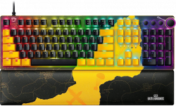 Клавиатура Razer Huntsman V2, Геймърска, C кабел, Razer chroma, Черен - Жълт