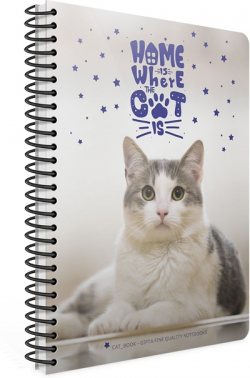 Канцеларски продукт Gipta Тетрадка Catbook, бяла хартия, малки квадратчета, А4, 80 листа