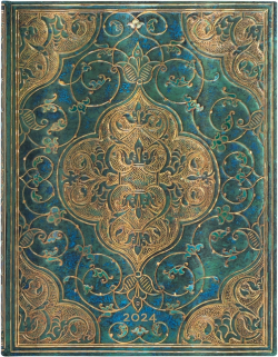 Канцеларски продукт Paperblanks Планер Turquoise Chronicles, Ultra, вертикален, твърда корица, 80 листа