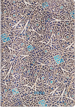 Канцеларски продукт Paperblanks Планер Granada Turquoise, Midi, Verso, твърда корица, 80 листа