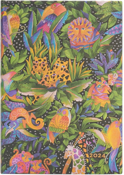 Канцеларски продукт Paperblanks Планер Jungle Song, Midi, Verso, твърда корица, 80 листа