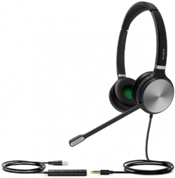 Слушалки Yealink UH36 стерео слушалки, USB-A, 3.5 мм, UC, черен/сив