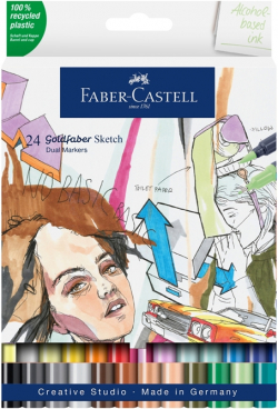 Канцеларски продукт Faber-Castell Маркер Goldfaber Sketch, 24 броя