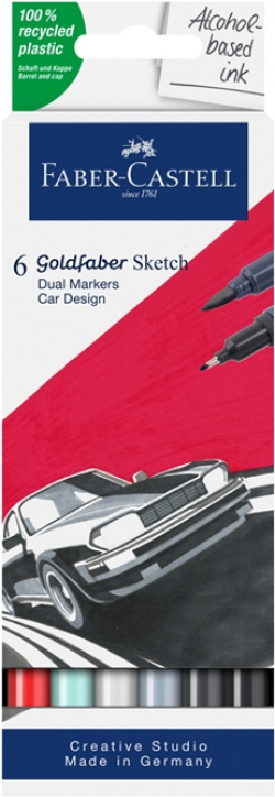 Канцеларски продукт Faber-Castell Маркер Goldfaber Sketch - Car, 6 броя