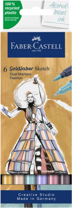 Канцеларски продукт Faber-Castell Маркер Goldfaber Sketch - Fashion, 6 броя