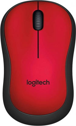 Мишка Logitech M220, безжична, безшумна, USB, 1000 dpi, червена