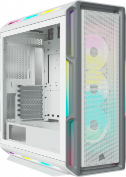 Кутия Corsair iCUE 5000T RGB Tempered Glass Mid-Tower Smart Case, бял цвят