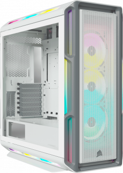Кутия Corsair iCUE 5000T RGB Tempered Glass Mid-Tower , бял цвят