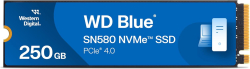 Хард диск / SSD WD Blue SN580, 250 GB, M.2 2280, 4000 MB/s, PCI Express 4.0 x4, nCache 4.0, Син