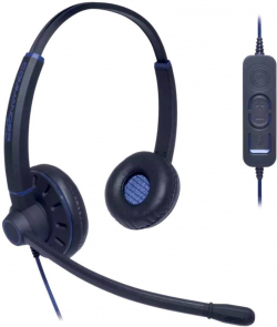 Слушалки JPL Commander-2 стерео слушалки, USB-A, MS, UC, тъмносин