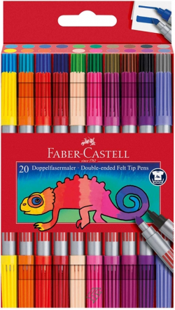 Канцеларски продукт Faber-Castell Флумастери, двойни, 20 цвята