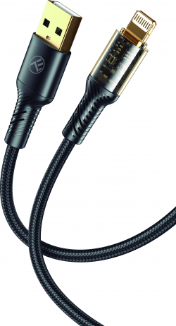 Кабел/адаптер Tellur Transparent Series кабел за данни, USB-A - Lightning, 1м, черен