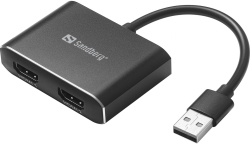 Кабел/адаптер SANDBERG SNB-134-35 :: USB към 2x HDMI, видео адаптер, 1080p