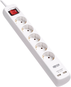 Контакт EATON TRIPPLITE 5-Outlet Power Strip with USB-A Charging - Schuko Outlets