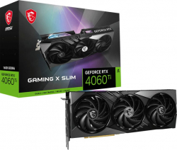 Видеокарта MSI GeForce RTX 4060Ti Gaming X Slim, 16GB GDDR6, 128 bit, 3x DP 1.4a, HDMI 2.1a